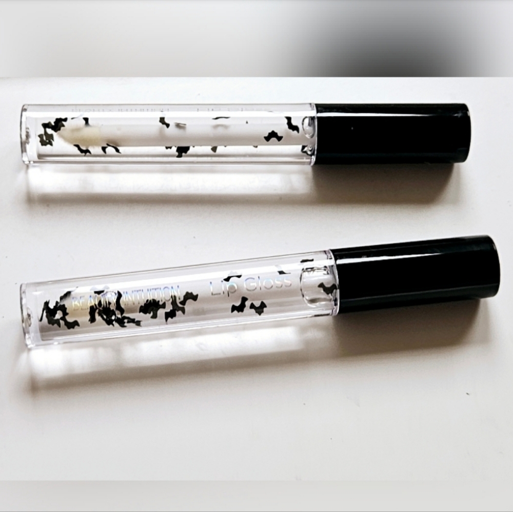 NWT 》2 ×《BEAUTY INTUITION CLEAR LIP GLOSSES FLUTTERING WITH BLACK BATS!